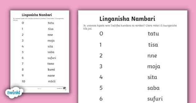 Kulinganisha Nambari kwa Karatasi ya Kazi ya Maneno - Twinkl