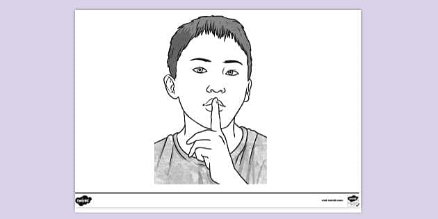 FREE! - Boy Being Quiet Colouring Sheet (teacher made)