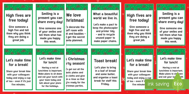 The Kind Christmas Elves Staff Cards (teacher made)