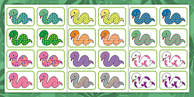 Pattern Snakes Matching Cards | Twinkl (professor feito)