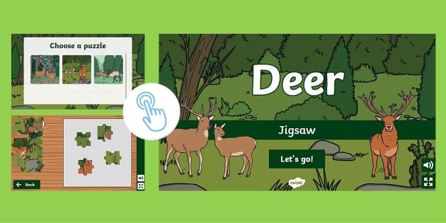 Deer Interactive Jigsaw (teacher made) - Twinkl