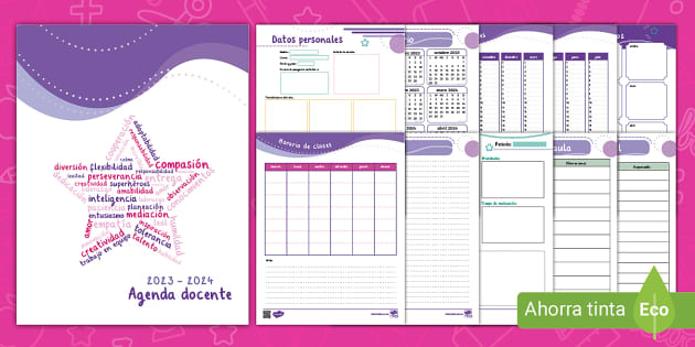 Agenda escolar para imprimir 2023-2024 - Planeador - México