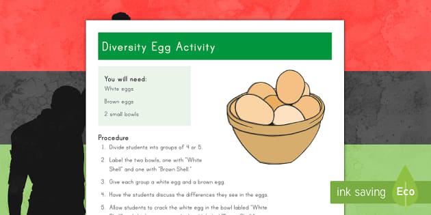 Diversity Eggs Worksheet / Activity Sheet - Martin Luther King