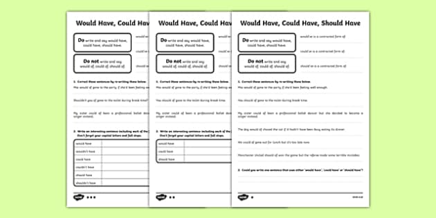 Would, Could, Should Worksheets - 15 Worksheets.com