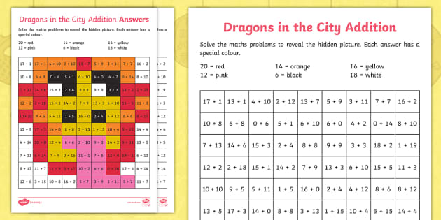 Dragons In The City Chinese New Year Addition Maths Mosaic