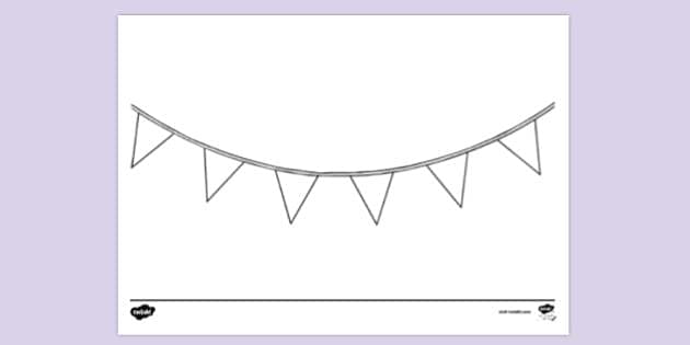 FREE! - Single Bunting Colouring Sheet | Colouring Sheets