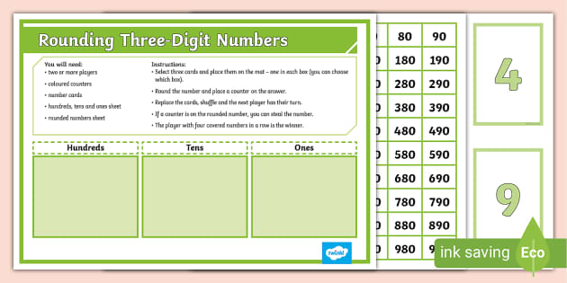 Rounding 3-Digit Numbers Game (Teacher-Made) - Twinkl
