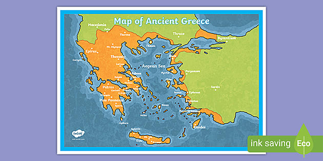 T2 H 5715 Map Of Ancient Greece Display Poster Ver 3 