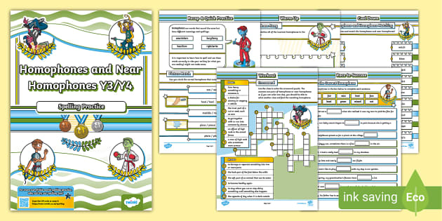 Homophones And Near Homophones Y3/Y4 Spelling Booklet