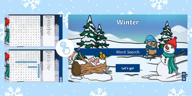 Winter Interactive Word Search (teacher made) - Twinkl