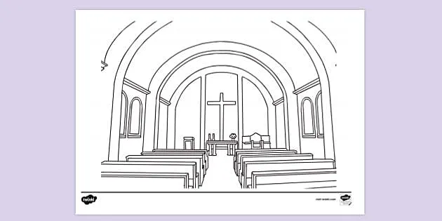 Inside Of A Church Drawing