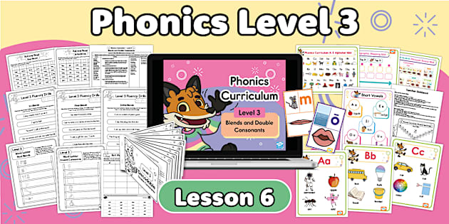 Phonics Curriculum Level 3: Blends and Double Consonants - Lesson 6 Pack