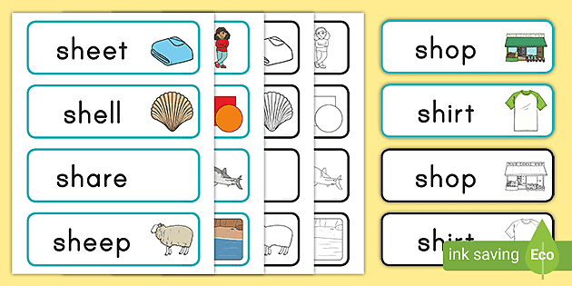 sh Digraph Word Cards (Teacher-Made) - Twinkl