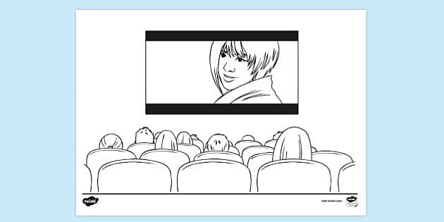 Printable Movie Theater Chair Coloring Page