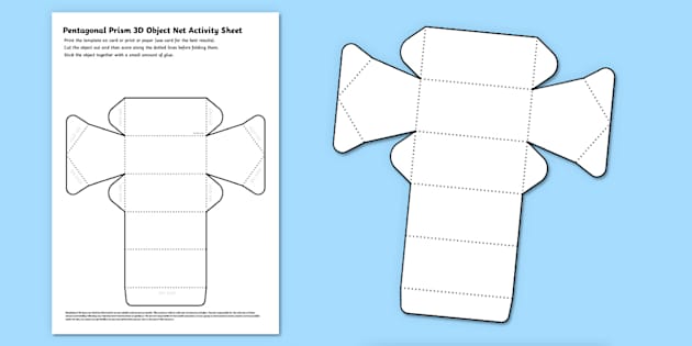 Pentagonal Prism 3D Object Net Worksheet - Twinkl Aus