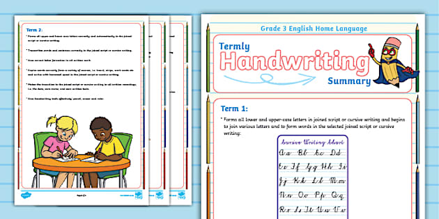 Grade 3 English Home Language Termly Handwriting Summary Grade 3 English Home Language Termly Handwriting Summary