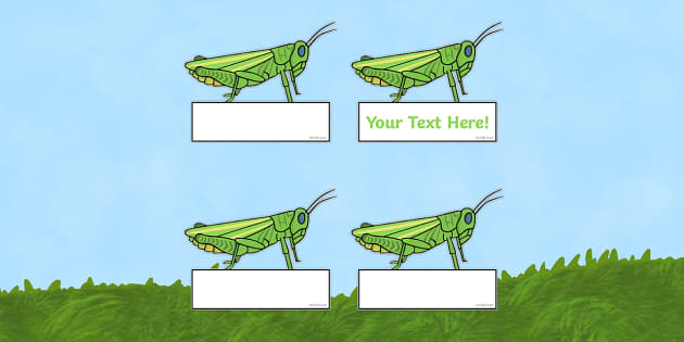 Grasshopper Themed Editable Self Registration Labels