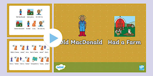 Twinkl Symbols: Old MacDonald had a Farm Nursery Rhyme PowerPoint