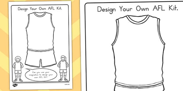 instructeur appel Neerwaarts Football Shirt Design Template | Design Your Own AFL Kit
