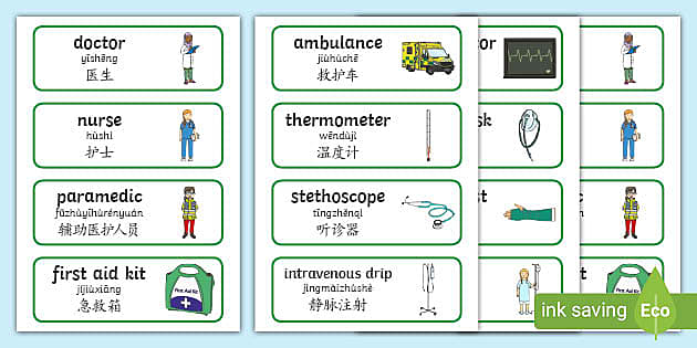 the-hospital-word-cards-english-mandarin-chinese-pinyin