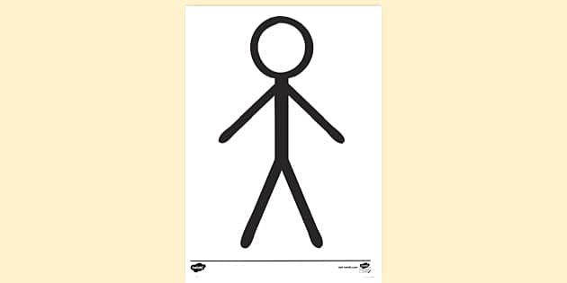 Drawing a stickman from basic design to coloured in version