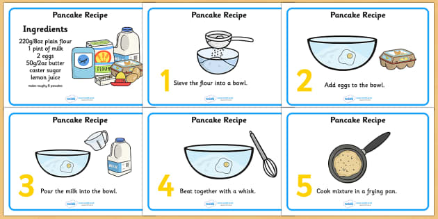 Pancake Recipe Sheets With Measurements