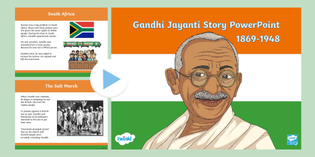 FREE! - Gandhi Jayanti Story PowerPoint | PowerPoints | Twinkl