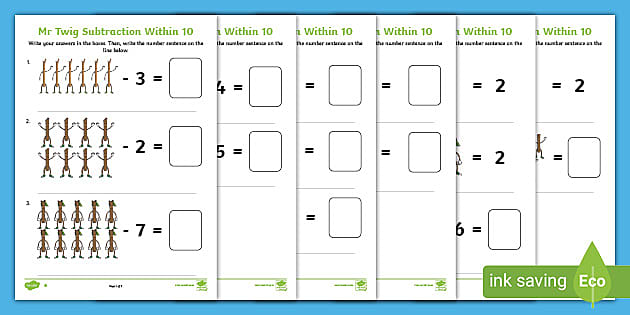 Mr Twig Subtraction Within 10 teacher made Twinkl