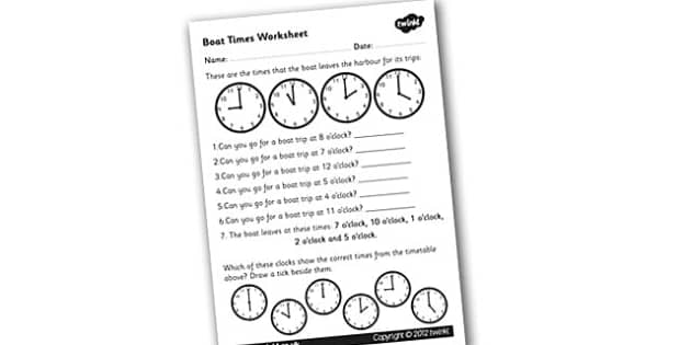 Boat Times Worksheet Teacher Made Twinkl