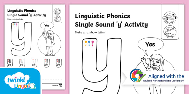 Linguistic Phonics Single Sound 'y' Activity Sheet - Twinkl