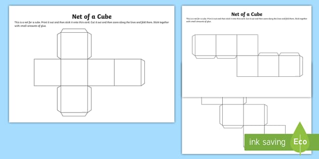Free Net Of A Cube Box Template Teacher Made