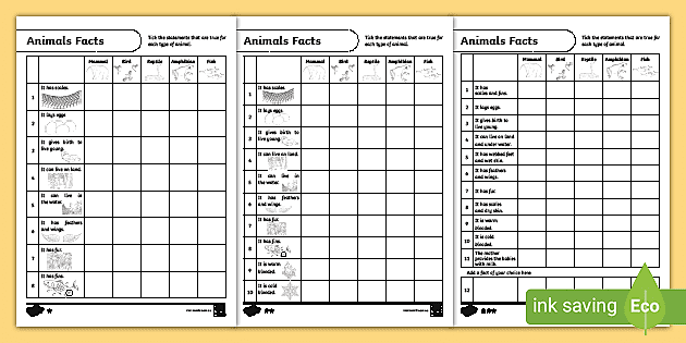 Classifications of Animals | Worksheet | Species | Twinkl
