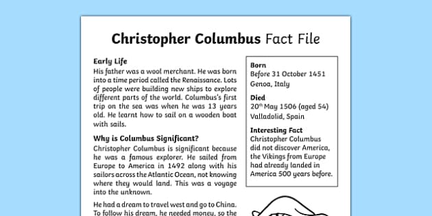 christopher columbus pictures for children