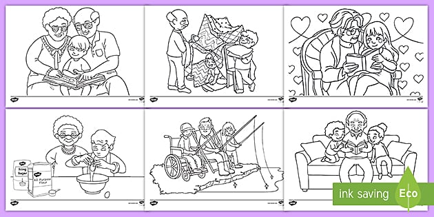 Grandparents Day Colouring Pages