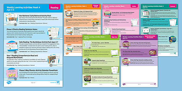 Weekly Learning Activities Pack Week 4 Age 5-6 - Twinkl