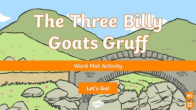 The Three Billy Goats Gruff Interactive Word Mat Activity