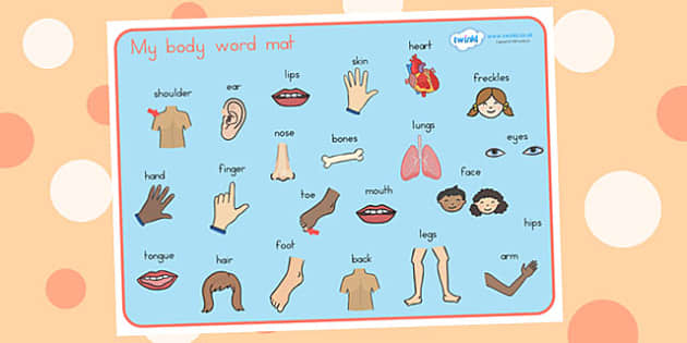My Body Word Mat Body Ourselves Myself Word Mat Key Words My Body Word Mat Body Ourselves Myself Word Mat Key Words