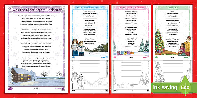 Lyrics of Twas The Night Before Christmas - Twinkl CA