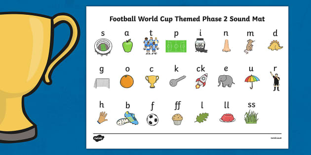 Football World Cup Themed Phase 2 Sound Mat - Twinkl