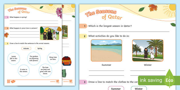 The Seasons Of Qatar Worksheet (teacher made) - Twinkl