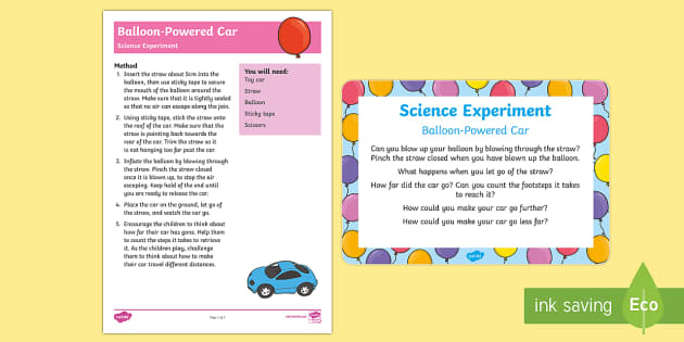 Lustige Kinder Trägheit Power Ballon Car Science Experiment Lernspielzeug 