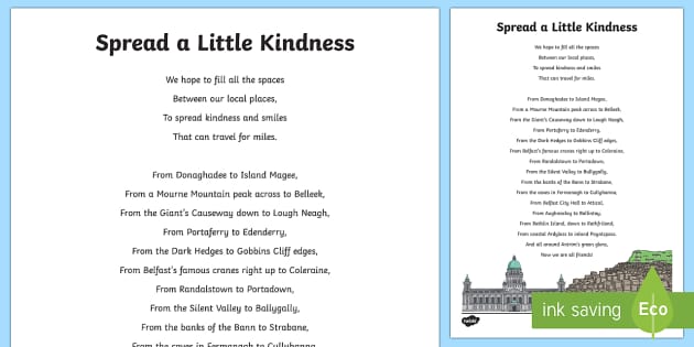 Kindness Place Names Poem Activity - Twinkl