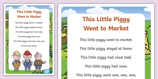 This little piggy interactive story board special needs 