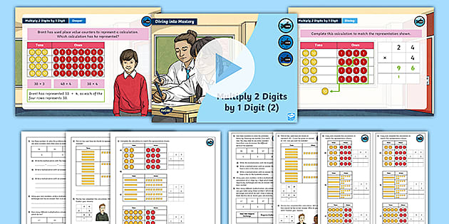 Year 3 Diving Into Mastery Multiply 2 Digits By 1 Digit 2 Pack