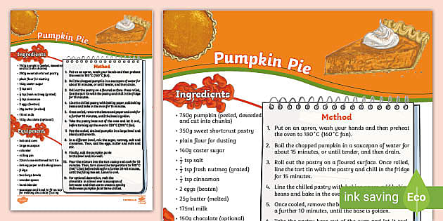 Pumpkin Pie Recipe UK - Easy Recipe for Kids for Halloween