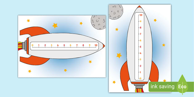 👉 Rocket-Themed Number Line 0-10 - Maths - Twinkl