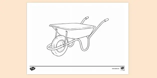 FREE Wheelbarrow Colouring Sheet Teacher Made Twinkl