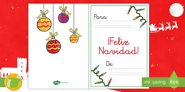 cascada Referéndum Agacharse Feliz Navidad: Tarjeta para imprimir (teacher made) - Twinkl