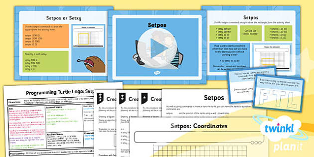 Computing: Programming Turtle Logo: Setpos Year 4 Lesson Pack 2