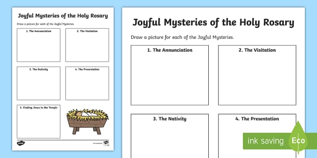 The Joyful Mysteries Worksheet (Teacher-Made) - Twinkl